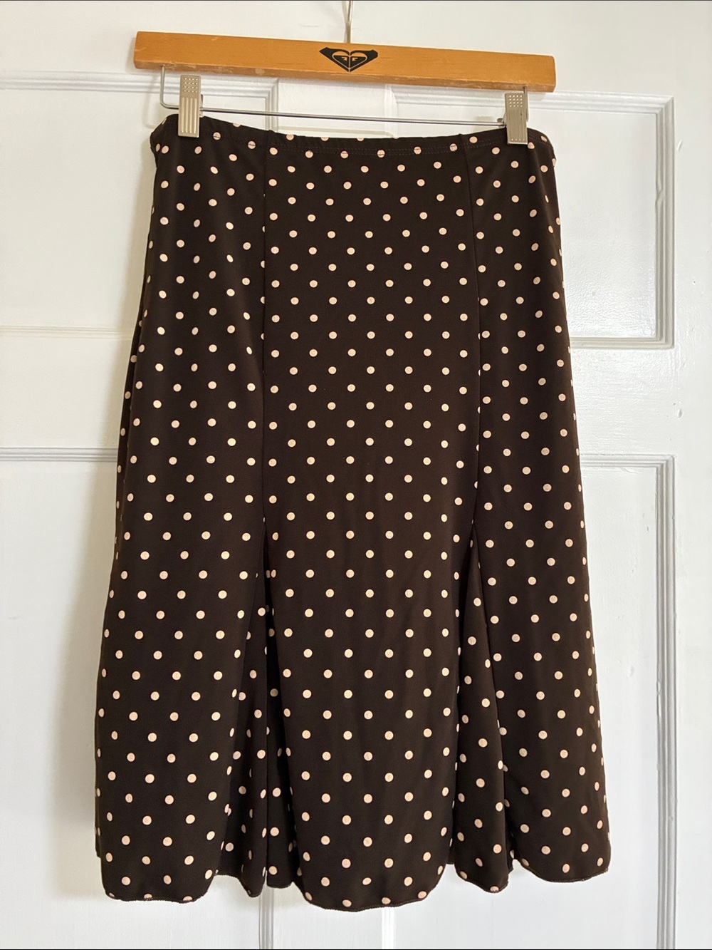 Love Me Kiss Me Y2K Brown Polka Dot A-Line Skirt Size Large Juniors
